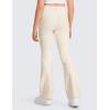 imageCRZ YOGA Girls Butterluxe Crossover Waist Yoga Flare Leggings  Dance Casual Athletic Pants Bell Bottoms Kids TeenWhite Apricot