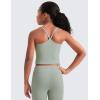imageCRZ YOGA Girls Butterluxe Double Lined Camisole Tank Tops Crop  Dance Yoga Athletic Casual Spaghetti Y Back Kids TeenGreen Palm Court