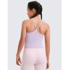 imageCRZ YOGA Girls Butterluxe Double Lined Camisole Tank Tops Crop  Dance Yoga Athletic Casual Spaghetti Y Back Kids TeenLilac Air