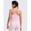 imageCRZ YOGA Girls Butterluxe Double Lined Camisole Tank Tops Crop  Dance Yoga Athletic Casual Spaghetti Y Back Kids TeenMilk Pink