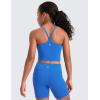 imageCRZ YOGA Girls Butterluxe Double Lined Camisole Tank Tops Crop  Dance Yoga Athletic Casual Spaghetti Y Back Kids TeenSparkle Blue