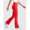 imageCRZ YOGA Girls Butterluxe High Waist Yoga Flare Leggings  Dance Casual Athletic Pants Bell Bottoms Bootcut Kids TeenDeep Red
