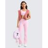 imageCRZ YOGA Girls Butterluxe High Waist Yoga Flare Leggings  Dance Casual Athletic Pants Bell Bottoms Bootcut Kids TeenPink Peony