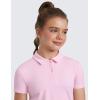 imageCRZ YOGA Girls Cloud Jersey Short Sleeve Casual Polo Shirts  School Uniform Tennis Golf Hip Length Side Splits Kids TeenStrawberry Pink