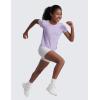 imageCRZ YOGA Girls Cloudweight Short Sleeve Athletic T Shirts  Active Sports Casual Tees Crew Neck Side Slit Kids TeenLilac Air