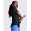 imageCRZ YOGA Girls Cloudweight Short Sleeve Athletic T Shirts  Active Sports Casual Tees Crew Neck Side Slit Kids TeenTrue Navy
