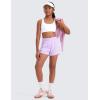 imageCRZ YOGA Girls FeatheryFit Soft Athletic Shorts with Zipper Pocket  Tennis Soccer Running Casual Liner Kids TeenLilac