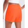 imageCRZ YOGA Girls FeatheryFit Soft Athletic Shorts with Zipper Pocket  Tennis Soccer Running Casual Liner Kids TeenNeon Orange