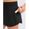 imageCRZ YOGA Girls FeatheryFit Soft Flowy Athletic Shorts  Tennis Soccer Casual Ruffle Skirt Zip Pocket Liner Kids TeenBlack