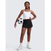 imageCRZ YOGA Girls FeatheryFit Soft Flowy Athletic Shorts  Tennis Soccer Casual Ruffle Skirt Zip Pocket Liner Kids TeenBlack