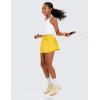imageCRZ YOGA Girls FeatheryFit Soft Flowy Athletic Shorts  Tennis Soccer Casual Ruffle Skirt Zip Pocket Liner Kids TeenHigh Visibility Yellow