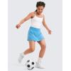imageCRZ YOGA Girls FeatheryFit Soft Flowy Athletic Shorts  Tennis Soccer Casual Ruffle Skirt Zip Pocket Liner Kids TeenKayak Blue