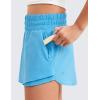 imageCRZ YOGA Girls FeatheryFit Soft Flowy Athletic Shorts  Tennis Soccer Casual Ruffle Skirt Zip Pocket Liner Kids TeenKayak Blue