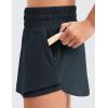 imageCRZ YOGA Girls FeatheryFit Soft Flowy Athletic Shorts  Tennis Soccer Casual Ruffle Skirt Zip Pocket Liner Kids TeenTrue Navy