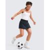 imageCRZ YOGA Girls FeatheryFit Soft Flowy Athletic Shorts  Tennis Soccer Casual Ruffle Skirt Zip Pocket Liner Kids TeenTrue Navy