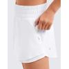 imageCRZ YOGA Girls FeatheryFit Soft Flowy Athletic Shorts  Tennis Soccer Casual Ruffle Skirt Zip Pocket Liner Kids TeenWhite
