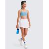imageCRZ YOGA Girls FeatheryFit Soft Flowy Athletic Shorts  Tennis Soccer Casual Ruffle Skirt Zip Pocket Liner Kids TeenWhite