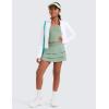 imageCRZ YOGA Girls FeatheryFit Soft Ruffle Athletic Skirts  Tennis School Casual Skorts with Pockets Liner Kids TeenGreen Palm Court