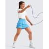 imageCRZ YOGA Girls FeatheryFit Soft Ruffle Athletic Skirts  Tennis School Casual Skorts with Pockets Liner Kids TeenKayak Blue