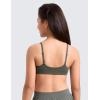 imageCRZ YOGA Girls Softness Mold Softhold Training Bra  Casual Everyday Tops V Neck Adjustable Straps Kids TeenLight Army Green