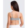 imageCRZ YOGA Girls Softness Mold Softhold Training Bra  Casual Everyday Tops V Neck Adjustable Straps Kids TeenRhino Grey