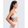 imageCRZ YOGA Girls Softness Mold Softhold Training Bra  Casual Everyday Tops V Neck Adjustable Straps Kids TeenSnow White