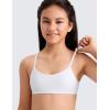 imageCRZ YOGA Girls Softness Mold Softhold Training Bra  Casual Everyday Tops V Neck Adjustable Straps Kids TeenSnow White