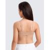 imageCRZ YOGA Girls Softness Mold Softhold Training Bra  Casual Everyday Tops V Neck Adjustable Straps Kids TeenWarm Beige