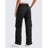 imageCRZ YOGA Lightweight Cargo Casual Pants for Women 30quot  Ruched Straight Leg Travel Athletic Hiking JoggersBlack