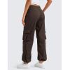 imageCRZ YOGA Lightweight Cargo Casual Pants for Women 30quot  Ruched Straight Leg Travel Athletic Hiking JoggersHot Fudge Brown