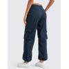 imageCRZ YOGA Lightweight Cargo Casual Pants for Women 30quot  Ruched Straight Leg Travel Athletic Hiking JoggersInk Blue