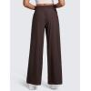 imageCRZ YOGA Lightweight Drapey Wide Leg Casual Pants for Women 30quot  Flowy Travel Work Loose Fit SummerHot Fudge Brown