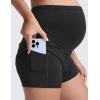imageCRZ YOGA Lightweight Maternity Dolphin Workout Shorts 3  Soft Athletic Running Casual Womens Pregnancy with Liner PocketsBlack