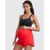 imageCRZ YOGA Lightweight Maternity Dolphin Workout Shorts 3  Soft Athletic Running Casual Womens Pregnancy with Liner PocketsDeep Red
