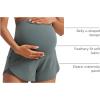 imageCRZ YOGA Lightweight Maternity Dolphin Workout Shorts 3  Soft Athletic Running Casual Womens Pregnancy with Liner PocketsGrey Sage