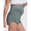 imageCRZ YOGA Lightweight Maternity Dolphin Workout Shorts 3  Soft Athletic Running Casual Womens Pregnancy with Liner PocketsGrey Sage