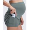 imageCRZ YOGA Lightweight Maternity Dolphin Workout Shorts 3  Soft Athletic Running Casual Womens Pregnancy with Liner PocketsGrey Sage