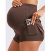 imageCRZ YOGA Lightweight Maternity Dolphin Workout Shorts 3  Soft Athletic Running Casual Womens Pregnancy with Liner PocketsHot Fudge Brown