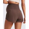 imageCRZ YOGA Lightweight Maternity Dolphin Workout Shorts 3  Soft Athletic Running Casual Womens Pregnancy with Liner PocketsHot Fudge Brown