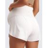 imageCRZ YOGA Lightweight Maternity Dolphin Workout Shorts 3  Soft Athletic Running Casual Womens Pregnancy with Liner PocketsMilky White
