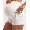 imageCRZ YOGA Lightweight Maternity Dolphin Workout Shorts 3  Soft Athletic Running Casual Womens Pregnancy with Liner PocketsMilky White