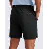 imageCRZ YOGA Mens All Day Comfy PullOn Shorts 7quot  Golf Casual Elastic Waist Quick Dry for Athletic Daily with PocketsBlack