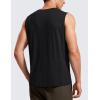 imageCRZ YOGA Mens Workout Sleeveless Shirt Quick Dry Stretchy Swim TShirts Athletic Gym Running Beach Tank TopBlack