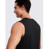 imageCRZ YOGA Mens Workout Sleeveless Shirt Quick Dry Stretchy Swim TShirts Athletic Gym Running Beach Tank TopBlack