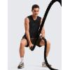 imageCRZ YOGA Mens Workout Sleeveless Shirt Quick Dry Stretchy Swim TShirts Athletic Gym Running Beach Tank TopBlack