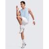 imageCRZ YOGA Mens Workout Sleeveless Shirt Quick Dry Stretchy Swim TShirts Athletic Gym Running Beach Tank TopBlue Linen