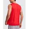 imageCRZ YOGA Mens Workout Sleeveless Shirt Quick Dry Stretchy Swim TShirts Athletic Gym Running Beach Tank TopDeep Red