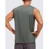 imageCRZ YOGA Mens Workout Sleeveless Shirt Quick Dry Stretchy Swim TShirts Athletic Gym Running Beach Tank TopGrey Sage