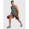 imageCRZ YOGA Mens Workout Sleeveless Shirt Quick Dry Stretchy Swim TShirts Athletic Gym Running Beach Tank TopGrey Sage
