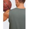 imageCRZ YOGA Mens Workout Sleeveless Shirt Quick Dry Stretchy Swim TShirts Athletic Gym Running Beach Tank TopGrey Sage